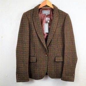 Johnston & Murphy Brown Houndstooth Wool  Blazer